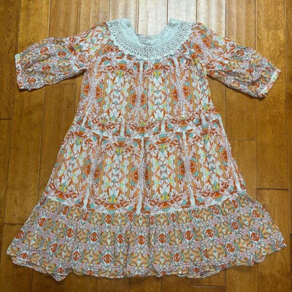 Anthropologie Women Midi Dress Size Sml Oversized Lace Floral Granny Cottagecore - Picture 14 of 14